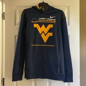 Nike Navy West Virginia Mountaineers Team Sideline Performance Pullover Hoodie